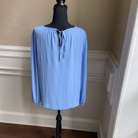 JCrew periwinkle blue chiffon blouse - Picture 3 of 4